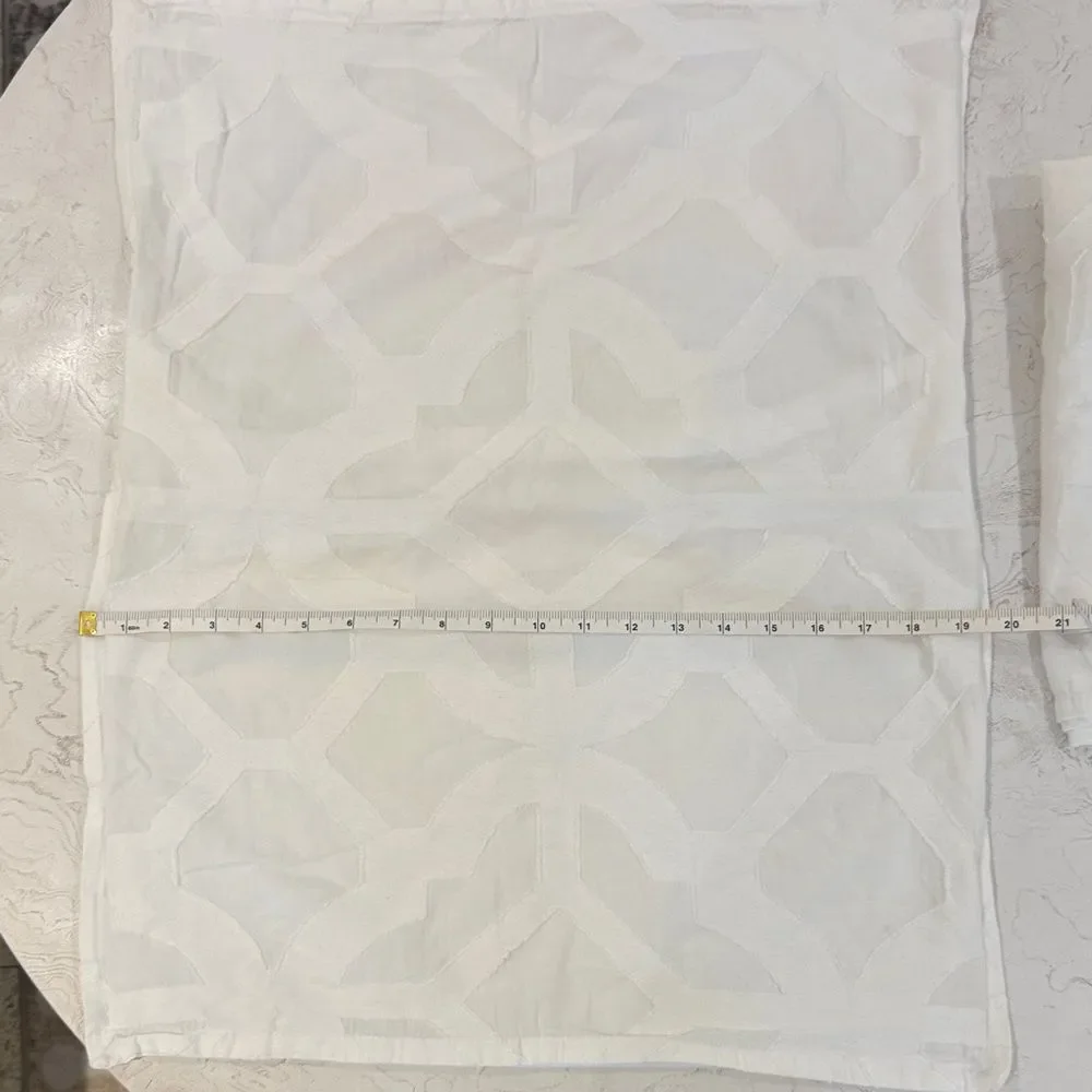 Z Gallerie Set of White Textured Standard Sham Pillow Covers